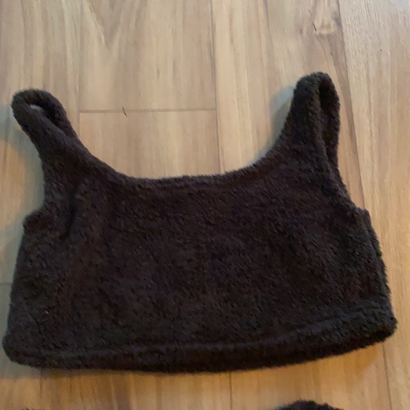 Solid flannel tank top & shorts lounge set - Picture 3 of 5